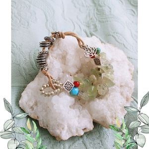 Twisted Prehnite Bracelet